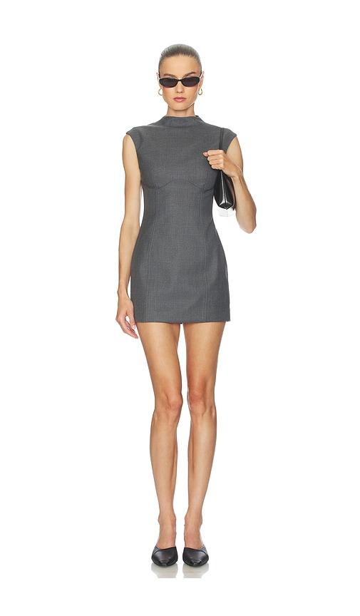 camila coelho arden mini dress in charcoal. - size l (also in s, m, xl)