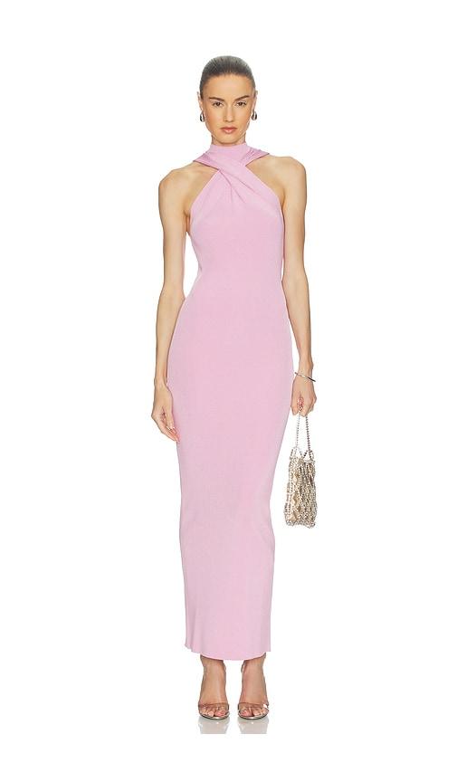 camila coelho asuna dress in pink.