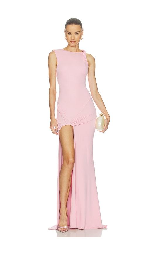 camila coelho azores gown in pink.