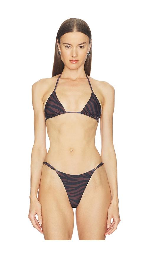 camila coelho bruna top in brown.