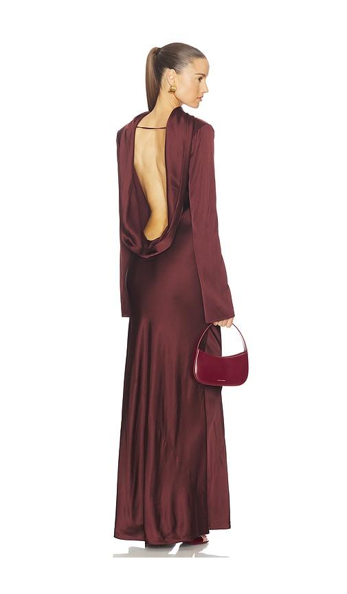 camila coelho calena gown in chocolate.