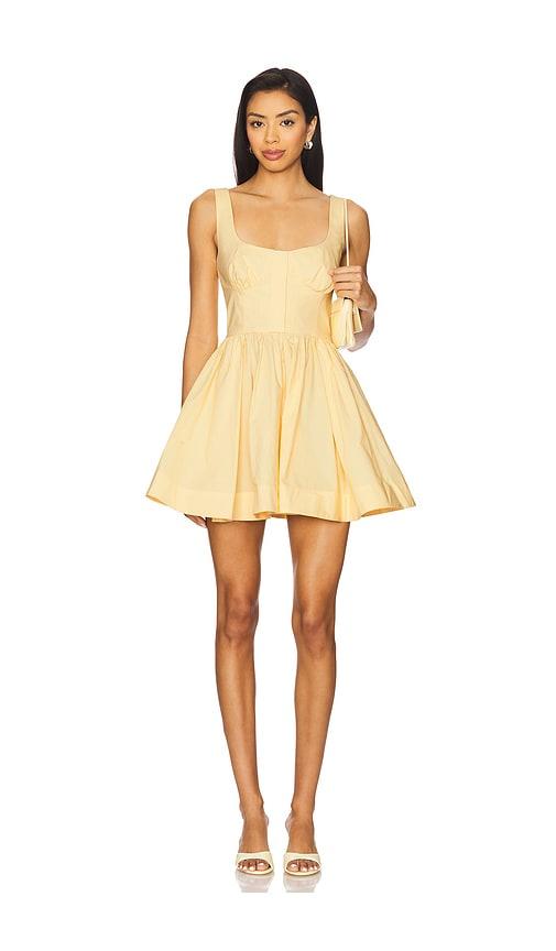 camila coelho caridad mini dress in yellow.