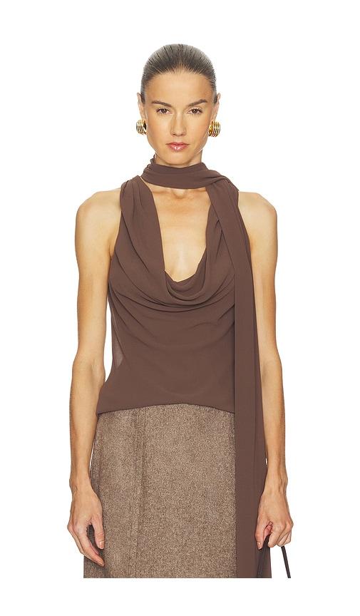 camila coelho casilda top in chocolate.