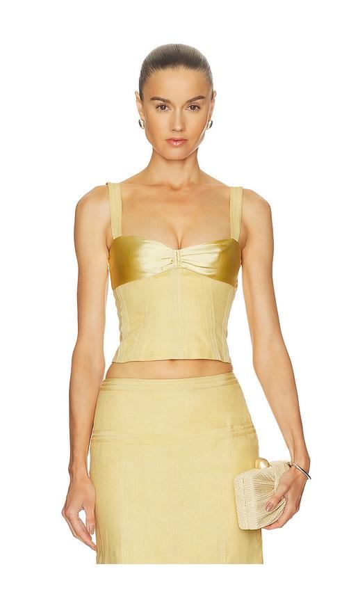 camila coelho cassia top in yellow.