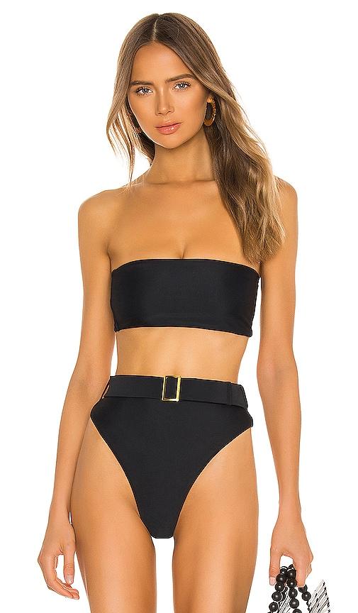 camila coelho catarina top in black.