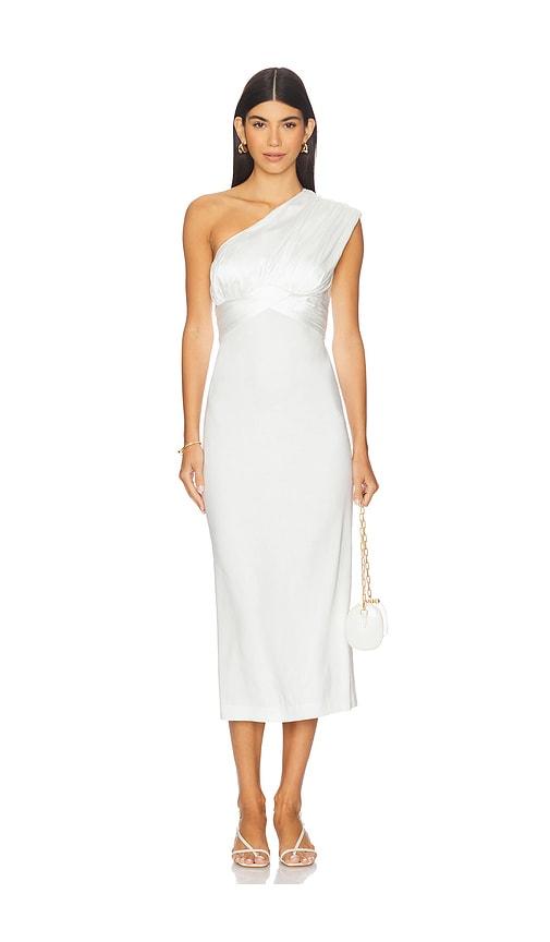camila coelho delanie midi dress in ivory.