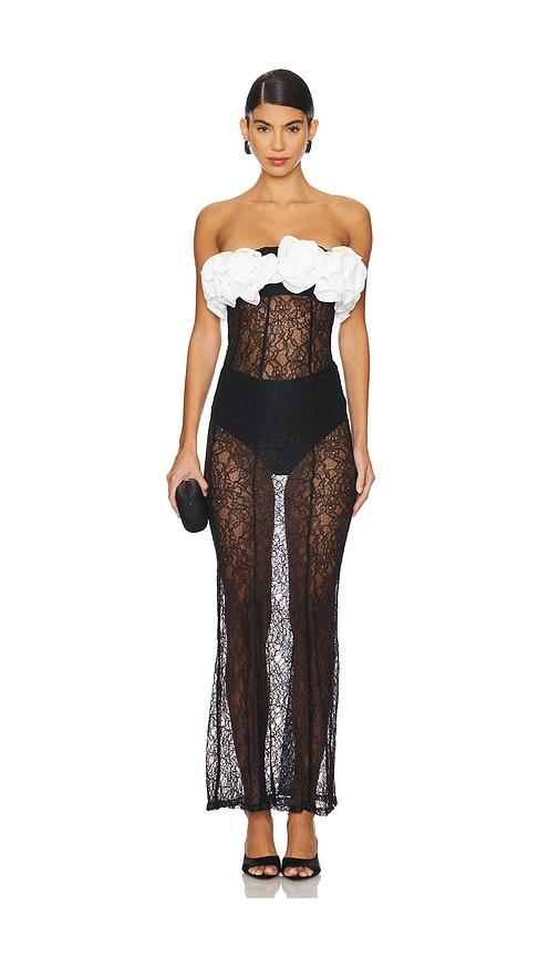 camila coelho delphi maxi dress in black.