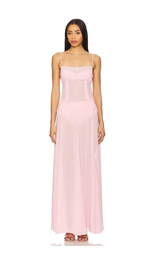 camila coelho dia maxi dress in pink.