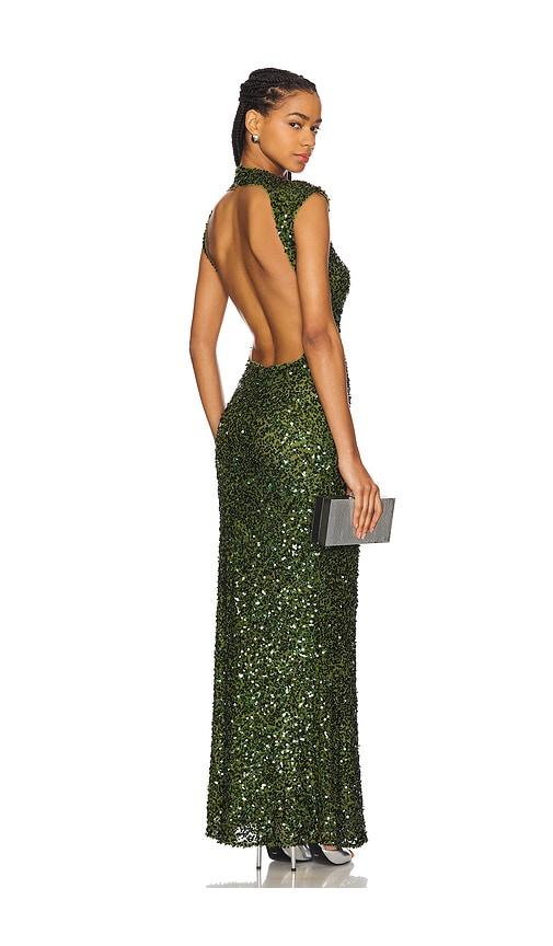 camila coelho emma maxi dress in olive.