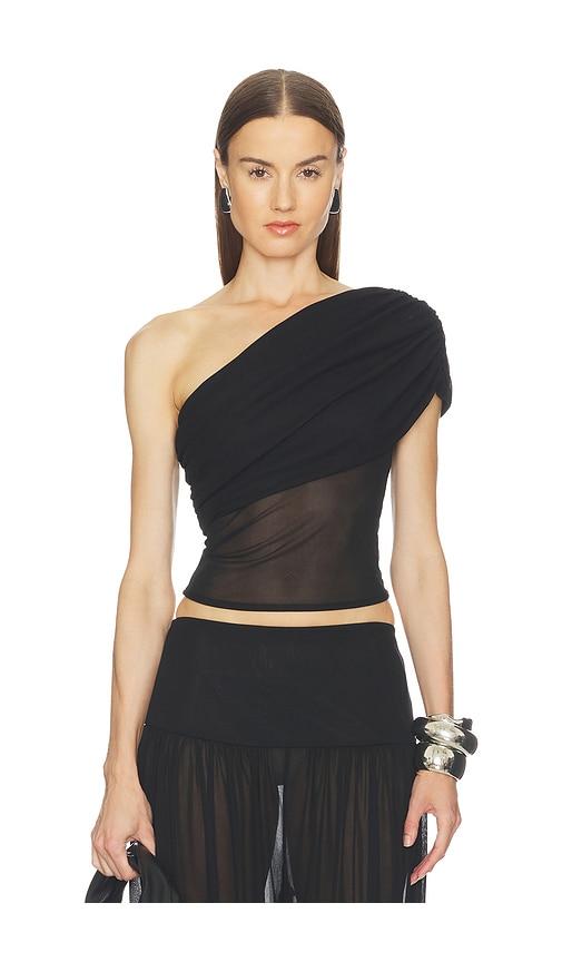 camila coelho emmaline top in black.