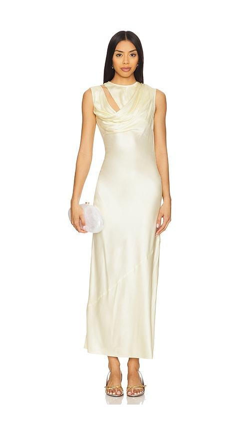 camila coelho enza maxi dress in lemon.