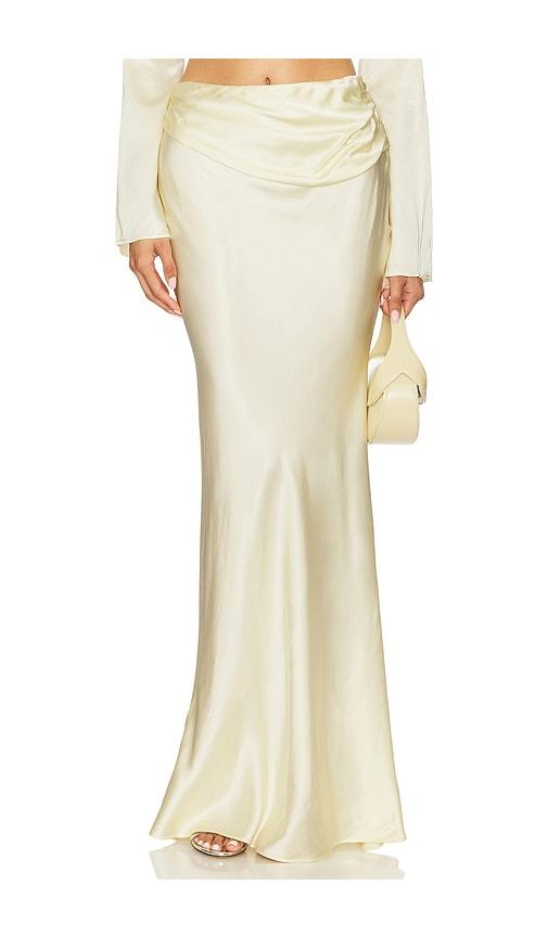 camila coelho enza maxi skirt in lemon.
