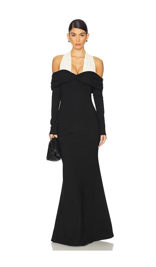 camila coelho frankie gown in black.