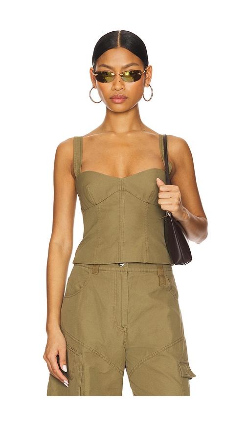 camila coelho gigi top in olive.
