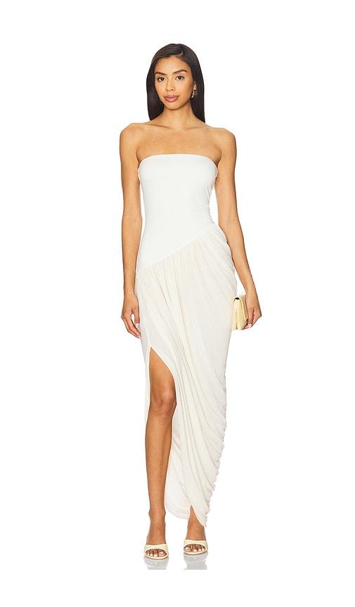 camila coelho hayes midi dress in ivory.