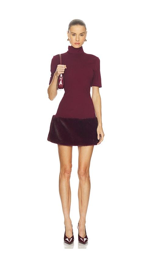 camila coelho isadora mini dress in burgundy.