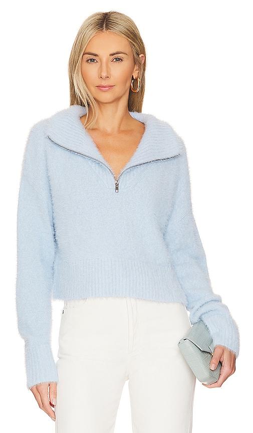 camila coelho jaelyn pullover in baby blue.