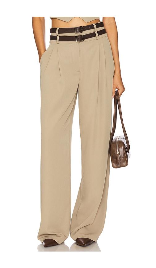 camila coelho jila pant in beige,tan.