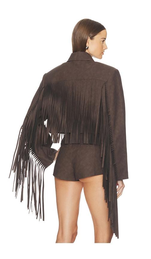 camila coelho lera jacket in chocolate.