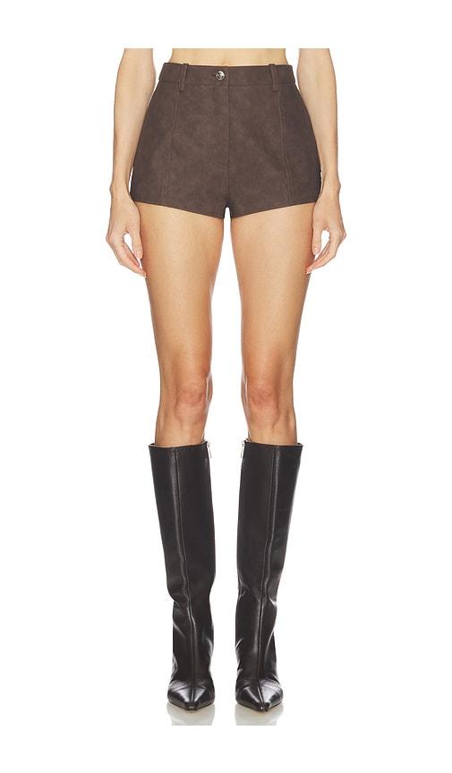 camila coelho lera shorts in chocolate.