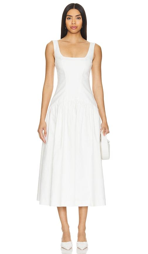 camila coelho linda midi dress in ivory.