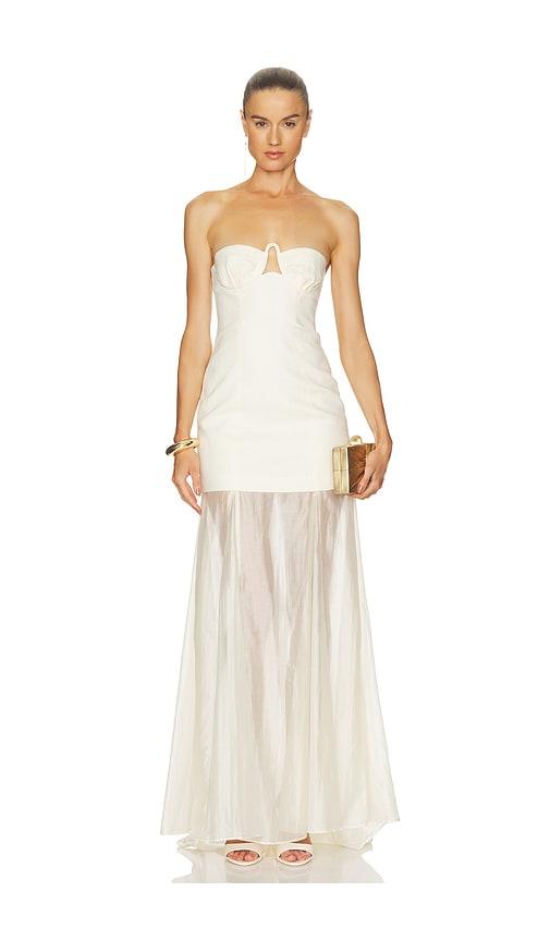 camila coelho liora gown in cream.