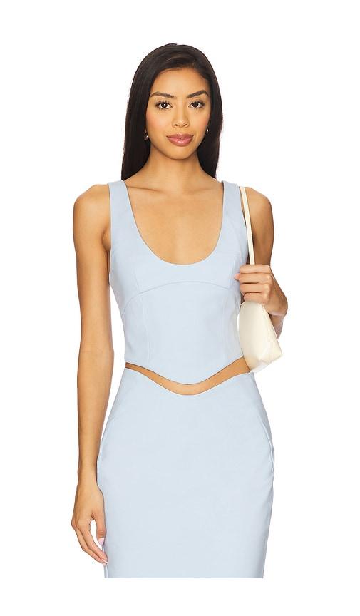 camila coelho lotta top in baby blue.