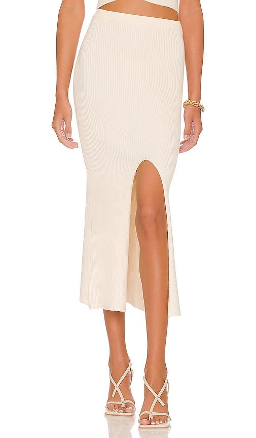 camila coelho macadamia skirt in ivory.