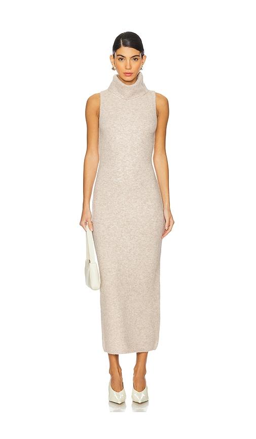 camila coelho noel maxi dress in beige.