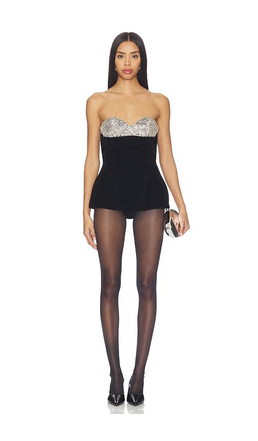 camila coelho paloma romper in black.