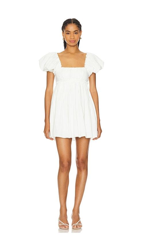 camila coelho radleigh mini dress in white.