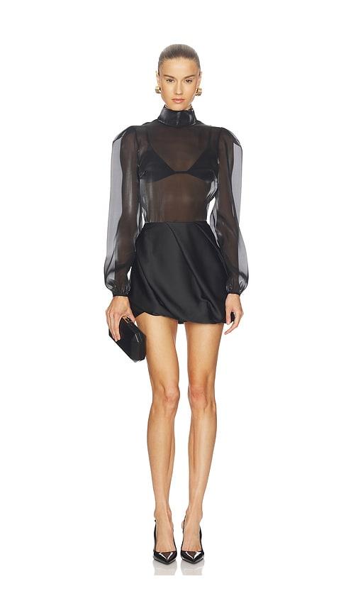 camila coelho ruvina mini dress in black.