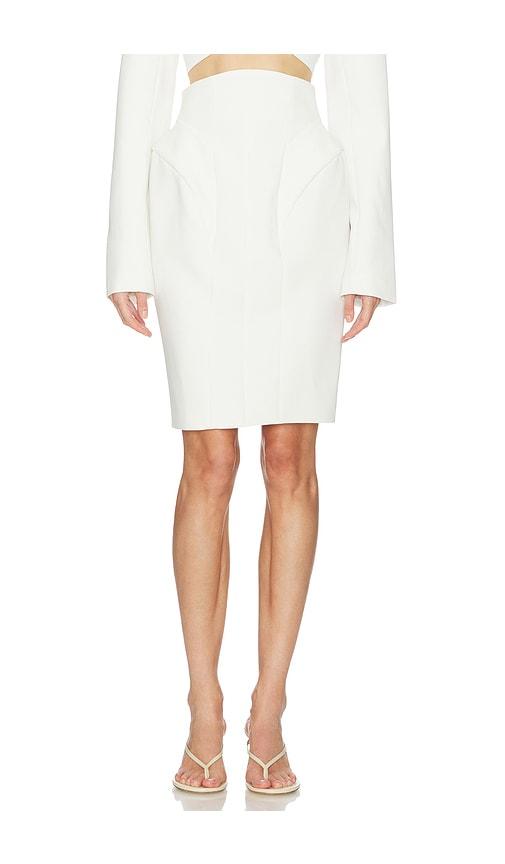 camila coelho selma midi skirt in ivory.