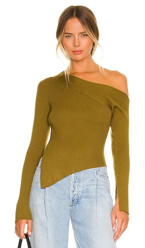 camila coelho shauna sweater in olive.