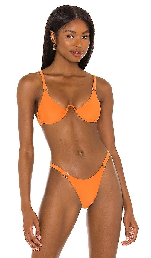 camila coelho tango top in burnt orange.