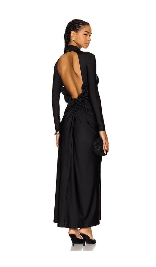 camila coelho telma maxi dress in black.