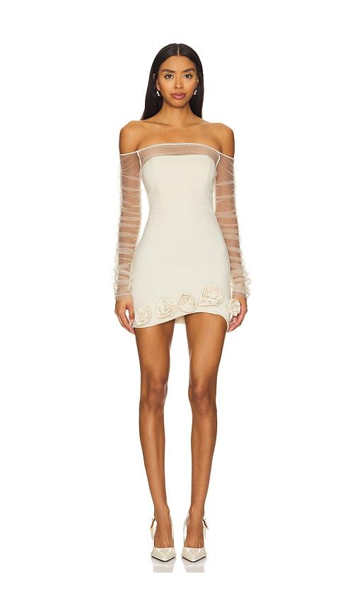 camila coelho thais mini dress in cream.