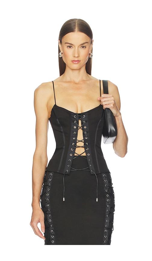 camila coelho yasmina top in black.