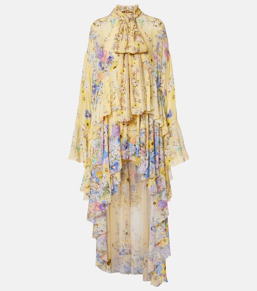 camilla embellished asymmetric silk georgette maxi dress