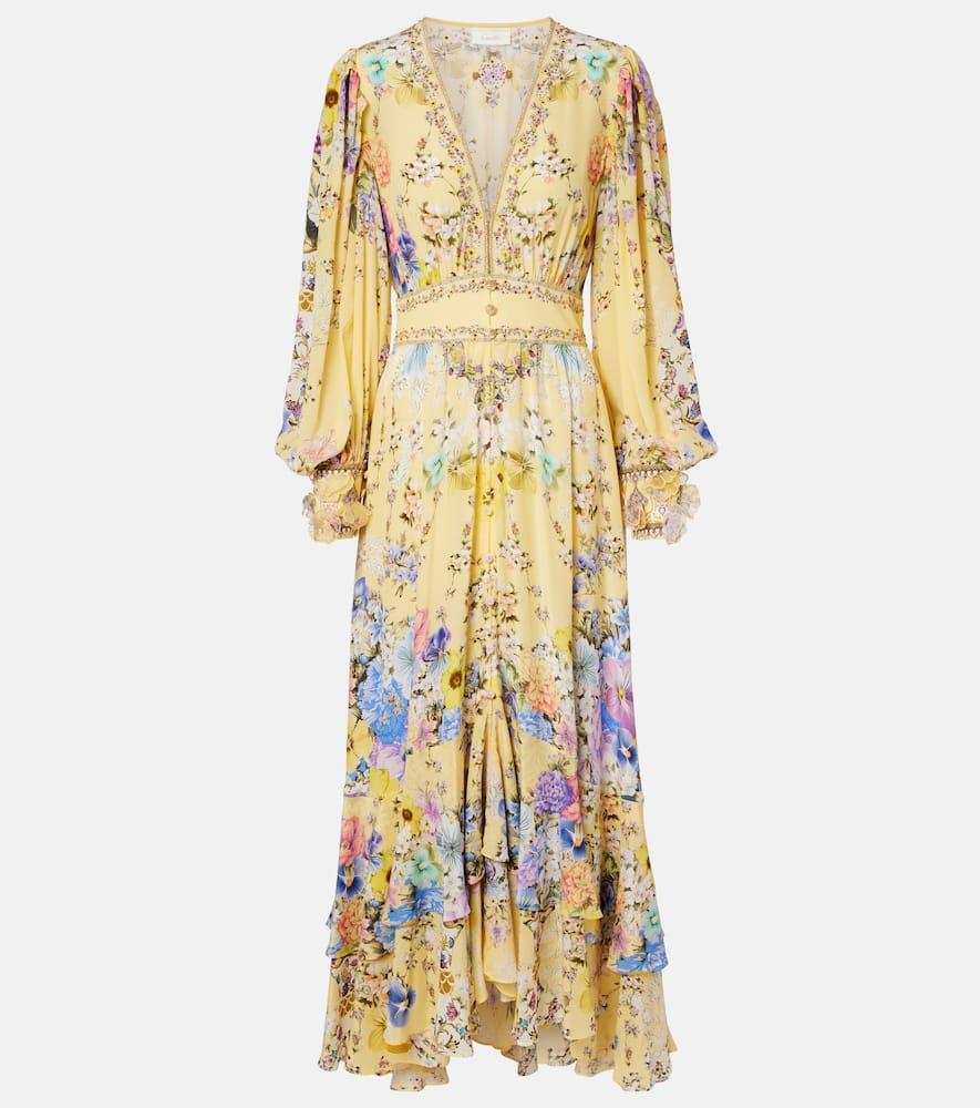 camilla embellished floral silk crêpe maxi dress