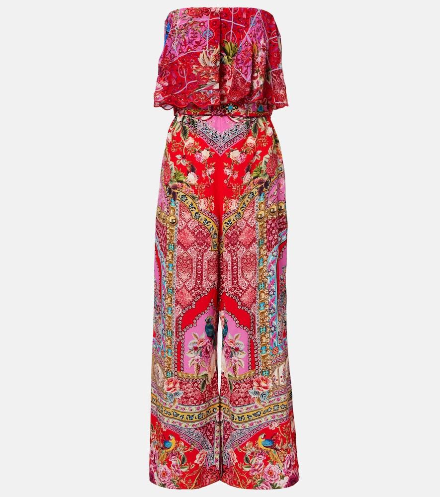 camilla embellished printed silk crêpe jumpsuit