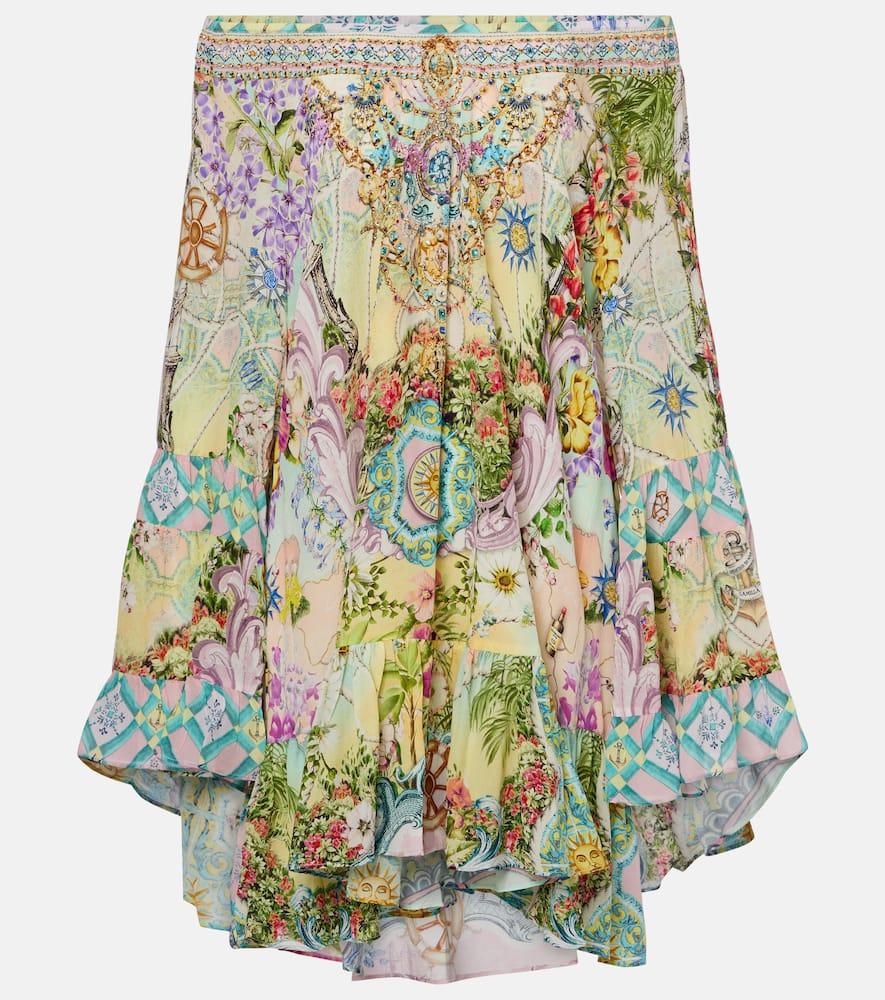 camilla embellished printed silk crêpe minidress