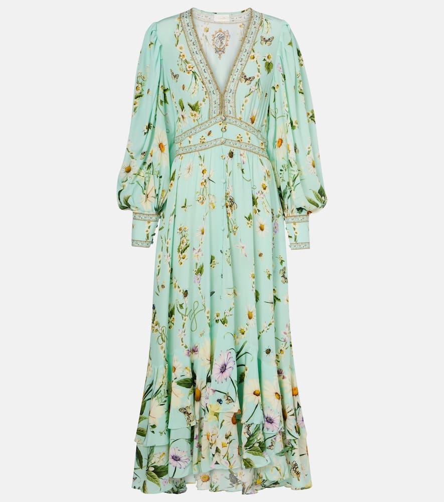 camilla floral silk crêpe maxi dress