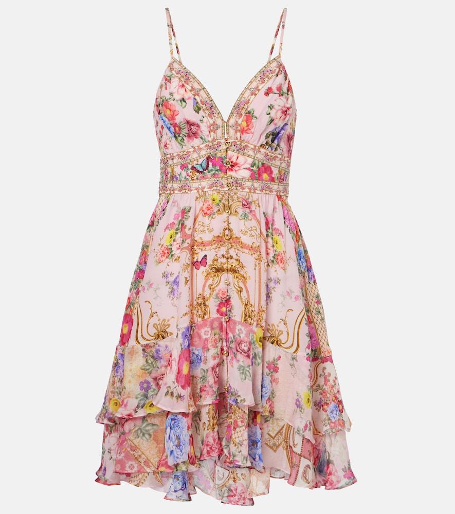 camilla floral silk minidress