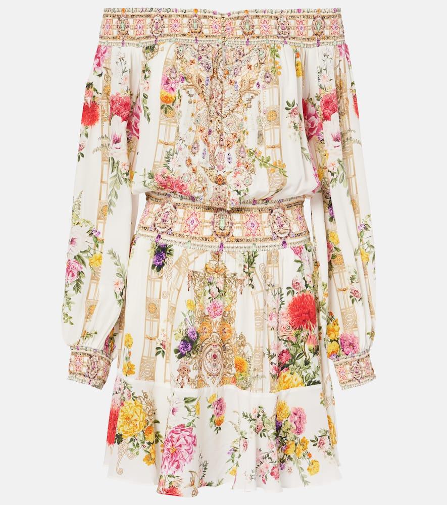 camilla floral silk minidress