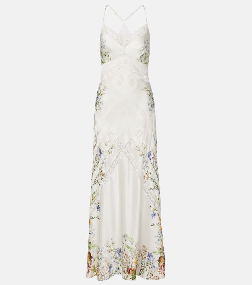camilla floral silk satin slip dress