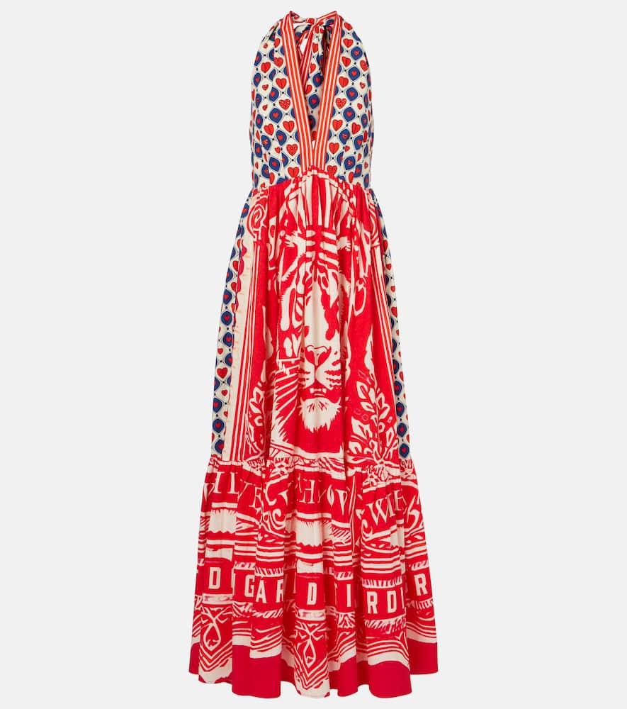 camilla halterneck cotton poplin maxi dress