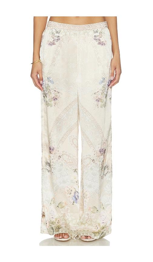 camilla minimal wide leg pant in cream.