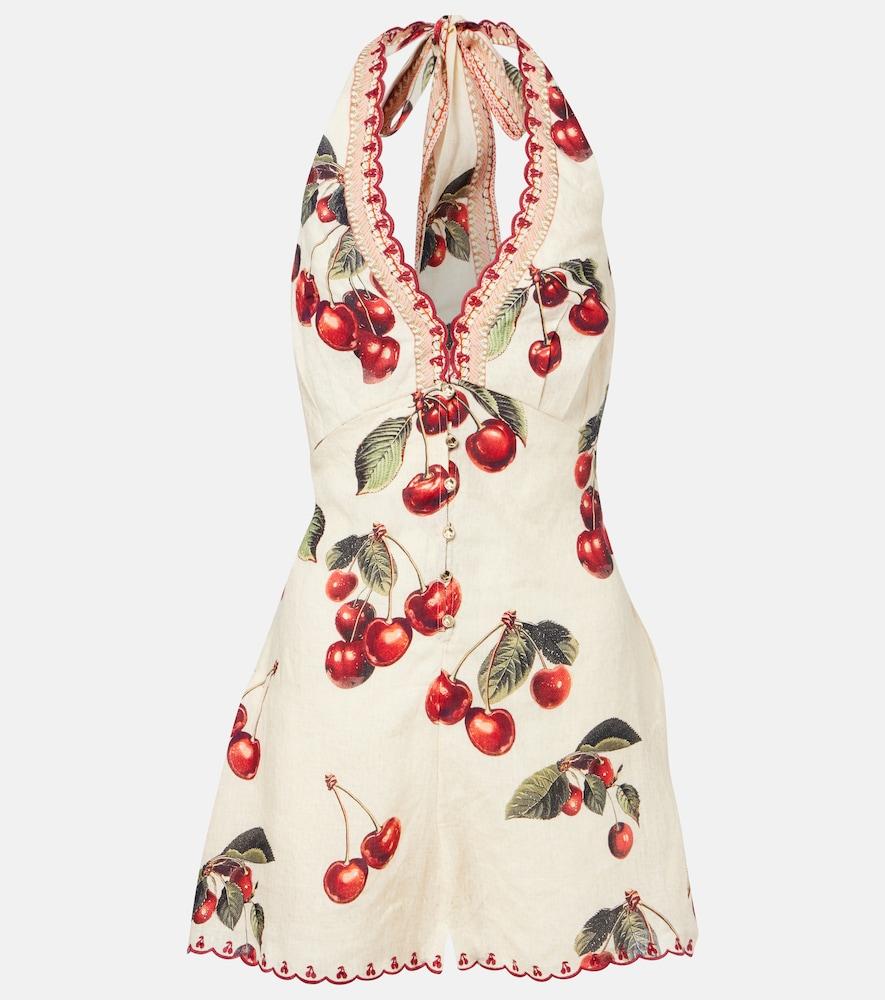 camilla notes from the road printed linen romper