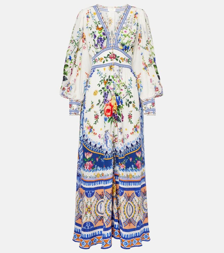 camilla printed silk crêpe maxi dress